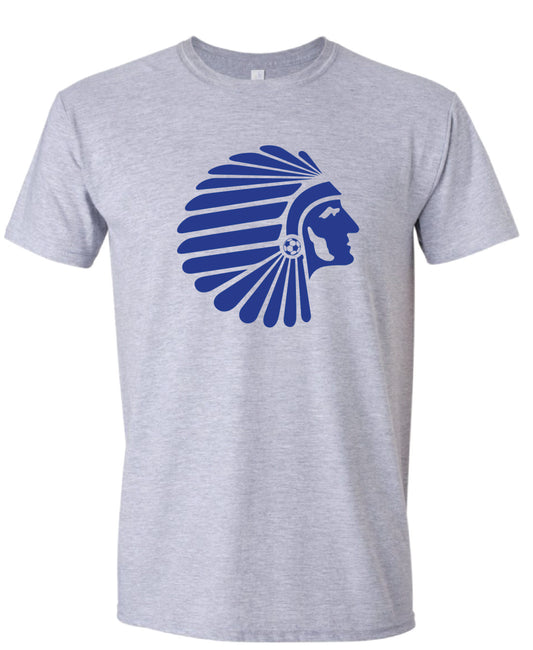 Chief head tee - adult/youth - heather grey