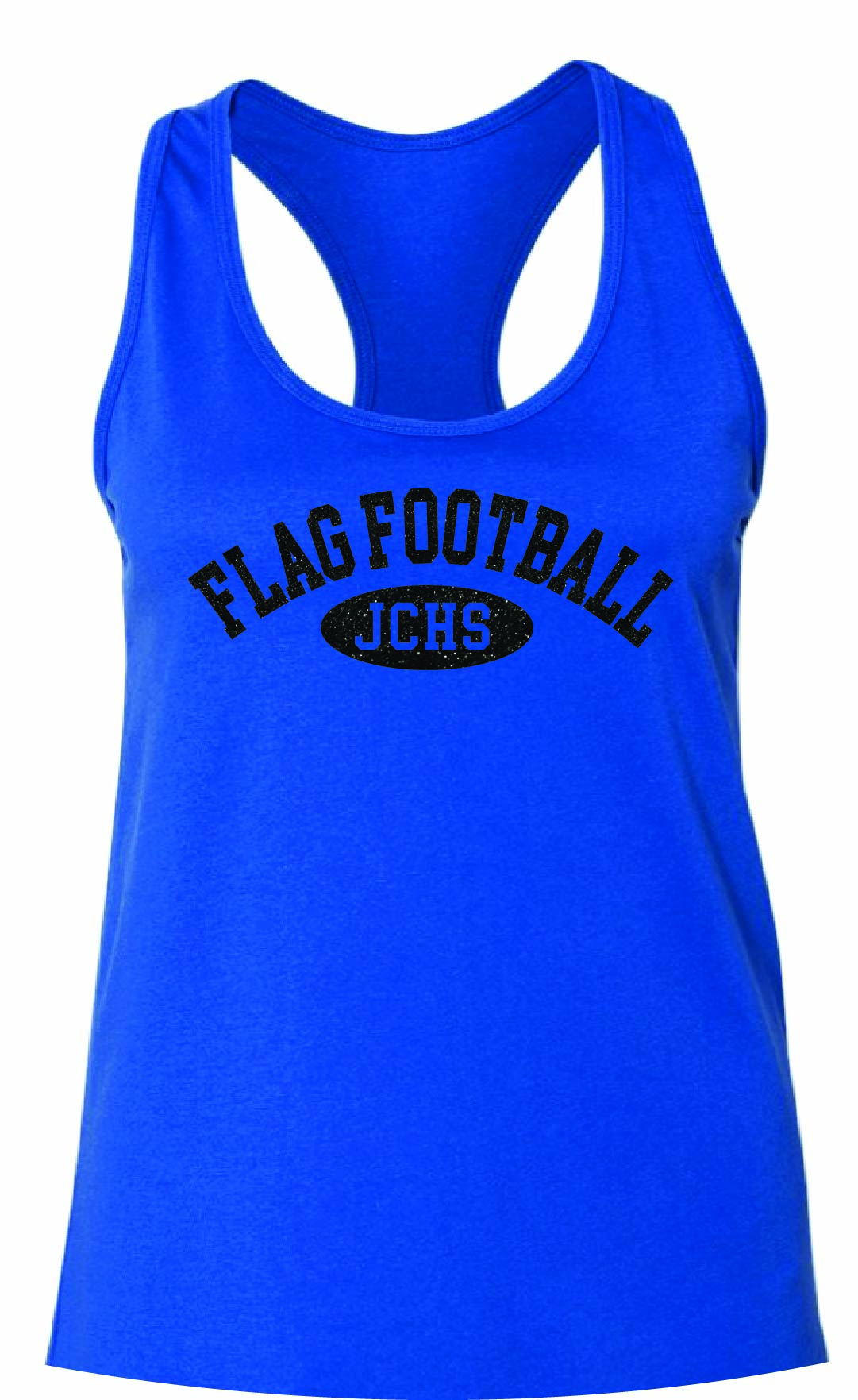 Flag Football JCHS glitter tank - royal