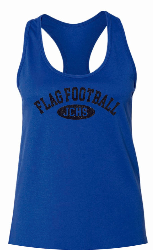 Flag Football JCHS glitter tank - royal