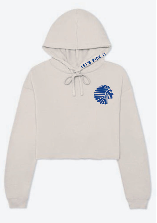 Cropped Let's Kick It hoodie - adult - ivory